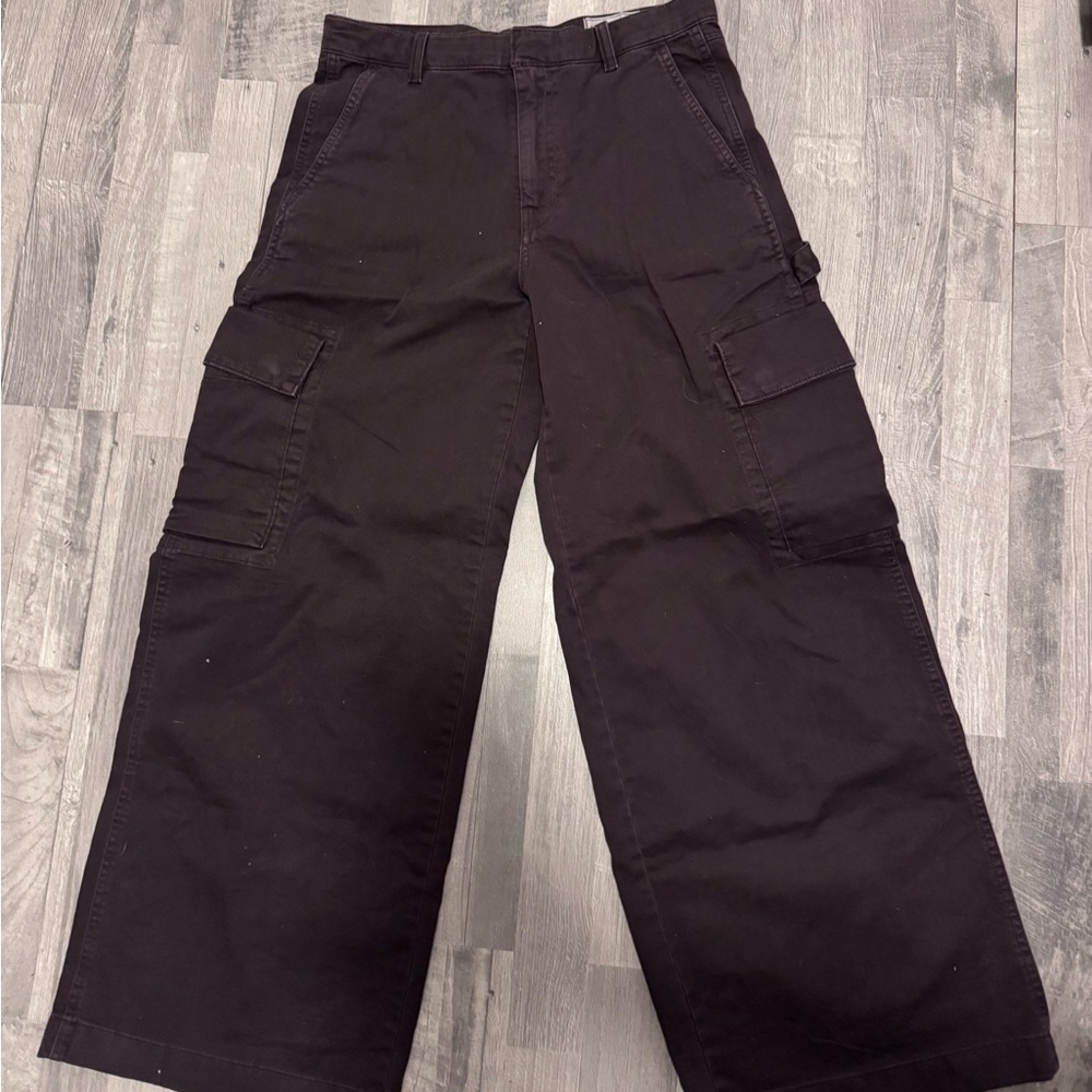 GAP Brown Wide-Leg Cargo Jeans for Women — Relaxed Flare